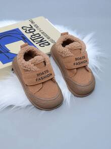 1 双冬季保暖舒适防滑休闲鞋，适合儿童、男孩和女孩 - 棕色 - 查看 2