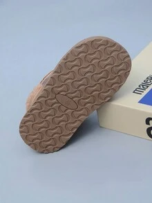 1 双冬季保暖舒适防滑休闲鞋，适合儿童、男孩和女孩 - 棕色 - 查看 4