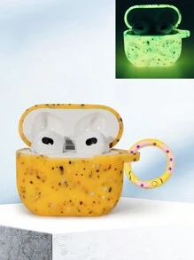 Apple 1pc Night Luminous Silicone Soft Protective Case Compatible With Airpods Pro, Fluorescent Airpods 4 Earphone Cover - Buckle - View 25