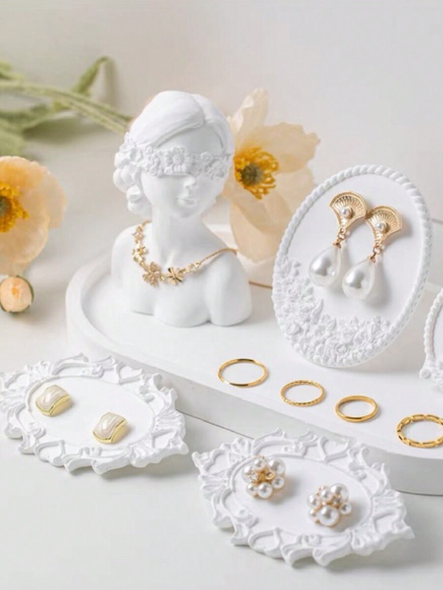 1pc Jewelry Display Stand White Gypsum Jewelry Earrings Earrings