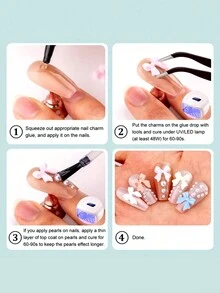 Bộ 500 phụ kiện trang trí móng tay hình nơ nửa tròn giả ngọc trai, nhiều màu sắc dễ thương và sáng bóng với 2-4mm ngọc trai giả nửa tròn màu trắng để trang trí móng tay nghệ thuật tự làm, mặt dây chuyền làm móng, đá quý làm móng, vật dụng làm móng - Nhiều màu - Xem 4