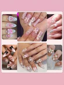 Bộ 500 phụ kiện trang trí móng tay hình nơ nửa tròn giả ngọc trai, nhiều màu sắc dễ thương và sáng bóng với 2-4mm ngọc trai giả nửa tròn màu trắng để trang trí móng tay nghệ thuật tự làm, mặt dây chuyền làm móng, đá quý làm móng, vật dụng làm móng - Nhiều màu - Xem 3