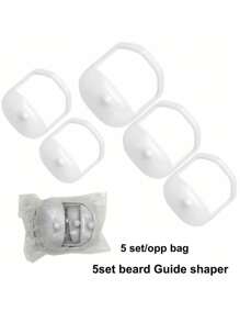 5 件/1 套，胡须造型辅助器，男士护理梳鬓角，胡须修剪轮廓工具，5 种不同类型的胡须模具板框，精致男士面部美容工具 - 彩色 - 查看 10