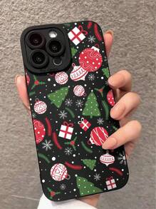 1 Ốp lưng điện thoại bảo vệ toàn thân hình cây thông Noel và chuông màu đen tương thích với iPhone 16/16 Pro/11/13/15/15 Plus/15 Pro/15 Pro Max/11/12/13/14 - Nhiều màu - Xem 2