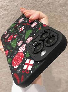 1 Ốp lưng điện thoại bảo vệ toàn thân hình cây thông Noel và chuông màu đen tương thích với iPhone 16/16 Pro/11/13/15/15 Plus/15 Pro/15 Pro Max/11/12/13/14 - Nhiều màu - Xem 4