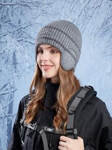 JOYLORD 1 件新款冬季女士针织护耳帽，户外保暖内衬无檐便帽，保暖骑行/滑雪头带 - A - 查看 7