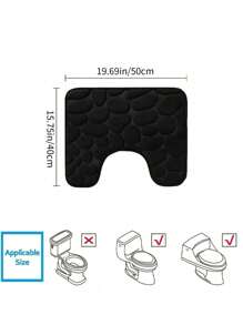 1 pièce Tapis de sol en pierre de couleur unie en forme de U, absorbant l'eau et antidérapant pour la salle de bain, la maison, la décoration de salle de bain, le tapis de bain, le tapis de sol, le tapis d'extérieur, le paillasson, la décoration d'automne, les accessoires de salle de bain, la rentrée scolaire