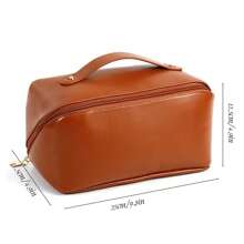 Bolsa de maquillaje personalizada para novia - Caja de almacenamiento de cosméticos de piel sintética personalizada con gran capacidad, adecuada para mujeres, ideal como regalo para damas de honor y Navidad, bolsa de maquillaje, accesorios de viaje