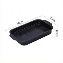 黑色长方形烤盘，底部有 3D 纹理防滑 - 黑色 - 查看 7