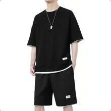 Gofre Conjunto De Playera Mangas Cortas Y Short Para Hombre