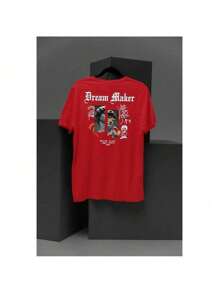 Men's Streetwear T-Shirt 100% Premium Cotton Dream Maker Men's Shirt - Đỏ - Xem 1