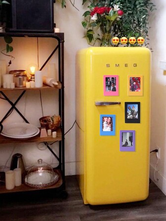 10 件/5 件套装彩色磁性相框，3 英寸冰箱磁铁相册，用于家庭回忆照片展示，兼容富士照片 - 家庭房间、客厅、办公室装饰、情人节、新年礼物