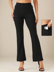 ZUTY Yoga Anzughose mit elastischem Bund, dehnbar, weiter Schnitt, Bundhose mit Gürtelschlaufen und 4 Taschen