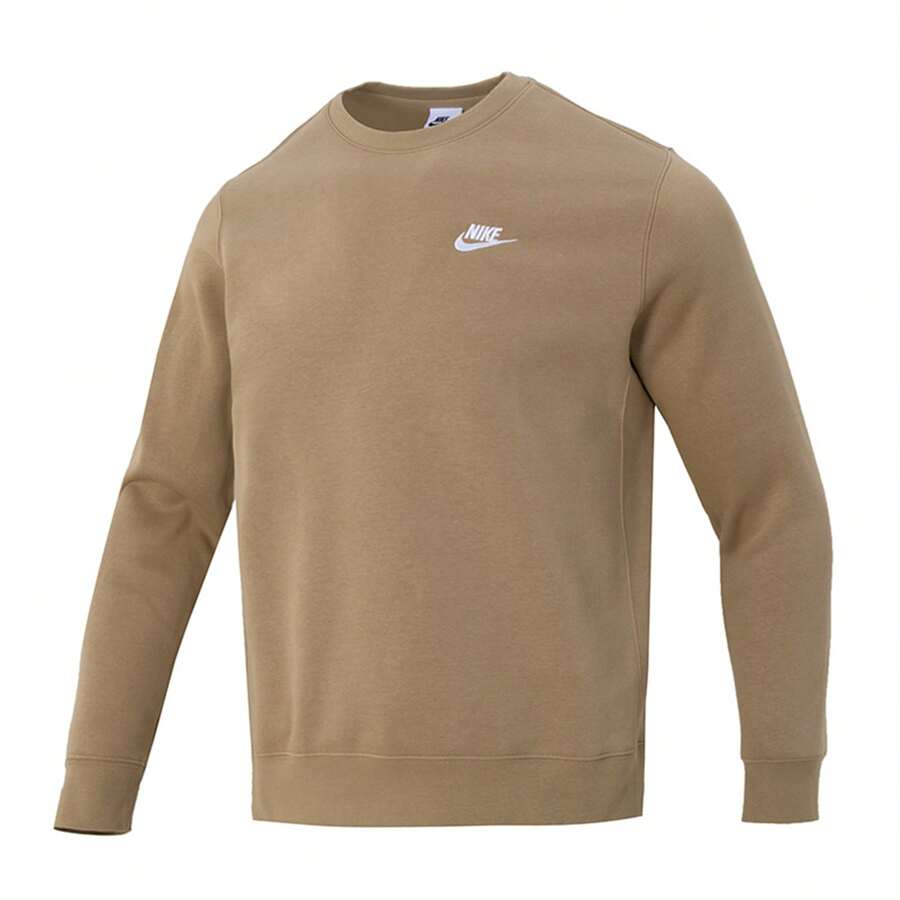 Nike 男衛衣M NSW CLUB CRW BB運動服飾圓領健身外套休閒舒適套加絨頭衫 BV2663-247 - 卡其色 - 查看 1