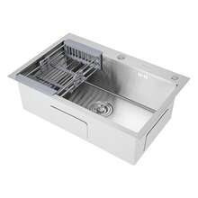 Sink, Stainless Steel Sink, Stainless Steel Sink With One Bowl Overflow Device - Topmount Sink For RV Or Home Kitchen - Silver - View 9