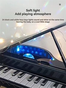 多功能迷你钢琴玩具，一键模式切换钢琴/随机演奏，包含多首曲目，24 个黑白键，可实现逼真的电子钢琴演奏，适合男孩和女孩的互动音乐玩具 - 彩色 - 查看 6