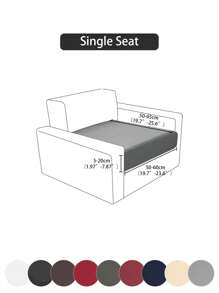 1pc High Elastic Milk Silk Sofa Seat Cushion Cover, Solid Color All Season Universal Modern Minimalist Sofa Pad Cover, Dust-Proof, Washable, Suitable For Living Room, Bedroom, Study, Black, White, Gray
