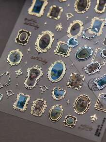 1pc Frame Picture Nail Charm Sticker DIY Art Baroque Style Autumn Nail Art Decoration Ornaments