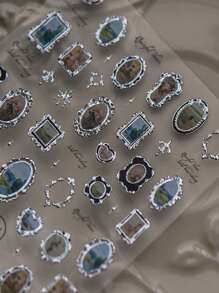 1pc Frame Picture Nail Charm Sticker DIY Art Baroque Style Autumn Nail Art Decoration Ornaments