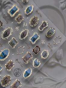 1pc Frame Picture Nail Charm Sticker DIY Art Baroque Style Autumn Nail Art Decoration Ornaments