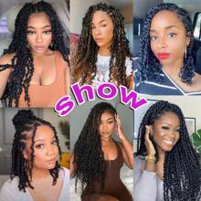 Voorgedraaide Passion Twist Haakhaar 10/14 Inch 1/3/8 Packs Haak Passion Twists, Voorgedraaide Korte Passion Twist Haar Haakvlechten Boheemse Haakhaar, 1B