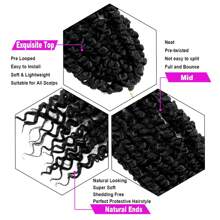 Voorgedraaide Passion Twist Haakhaar 10/14 Inch 1/3/8 Packs Haak Passion Twists, Voorgedraaide Korte Passion Twist Haar Haakvlechten Boheemse Haakhaar, 1B