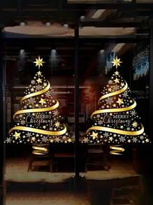 1 cái/2 cái Miếng dán tường cây thông Noel màu vàng, Miếng dán tường tĩnh điện tự dính cho cửa sổ cửa ra vào dùng cho kỳ nghỉ Giáng sinh/Năm mới, dùng cho phòng khách, nhà bếp, phòng tắm, phòng ngủ - Nhiều màu - Xem 4