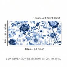 蓝白瓷纹桌垫，大号游戏鼠标垫，办公键盘垫，包边设计，橡胶防滑底，无异味，可水洗，桌面配件，适合作为礼物，返校季游戏鼠标垫，桌面配件，办公用品，办公桌配件，鼠标垫，桌面鼠标垫 - 藍色 - 查看 8