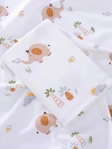 1pc Newborn Elephant Pattern Soft Cozy Hospital Wrap Swaddle Blanket For Baby, Lightweight All Season - Forest Elephant - View 1