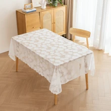 1 szt. Obrus z koronką Camellia, tkany kwadratowy pokrowiec na stół z kwiatowym wzorem, do jadalni, dekoracji patio