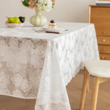 1 szt. Obrus z koronką Camellia, tkany kwadratowy pokrowiec na stół z kwiatowym wzorem, do jadalni, dekoracji patio