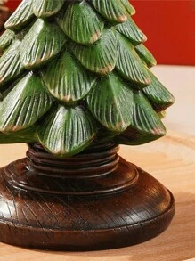 1 件圣诞桌面或橱窗展示仿树脂圣诞树雕像装饰，树脂材料家居装饰配件，用于圣诞树装饰，圣诞树形烛台，小圆形蜡烛装饰，适用于主题派对、餐厅和圣诞庆祝活动、房间装饰、礼物 - 彩色 - 查看 5