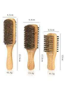 男士胡须造型刷，双面木柄毛刷，尼龙胡须刷，双面胡须刷，返校季，旅行度假必备，女士发饰 - 彩色 - 查看 7