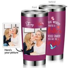 1 cái Cá nhân hóa Tùy chỉnh 20 OZ Thép không gỉ Cách nhiệt Bình nước Con Lật đật Với Và Phong tục Ảnh - Mẹ Ảnh DIY Máy hút bụi Cách nhiệt Cốc cà phê Ngày lễ Mẹ Qủa tặng Món quà Đối với Mẹ - Màu vàng - Xem 6