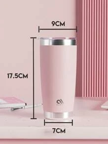 20 盎司辦公室咖啡杯，304 不銹鋼真空保溫杯，帶蓋，水瓶，非常適合冷熱飲品，非常適合旅行和戶外使用，送給女士、媽媽、最好的朋友、新娘、伴娘禮物、白色女婢的生日禮物禮物，白茶杯，母親節，情人節，新年禮物 - 粉色 - 查看 6