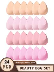 5pcs/10pcs/15pcs/25pcs/30pcs/40pcs/50pcs/Pack Makeup Sponges, Multicolor Makeup Sponge For Foundation Blending, Liquid/Cream/Powder Seamless Smooth Beauty Sponge, Latex-Free Hypoallergenic Dual Use Foundation Puff, Suitable For All Skin Types - Multicolor - View 9