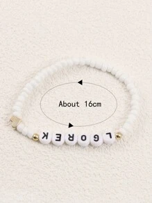 Customizable Bracelet With Letter Beads And Heart Beads, Personalized With Name, Lyrics, Album Title Or Concert Tour, Suitable For Birthday, Valentine's Day, Anniversary Celebration, Gift For Girlfriend, Boyfriend, Friend