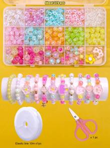 Children's DIY Beading Craft Set, Includes Accessories For Girls To Make Beaded Bracelets