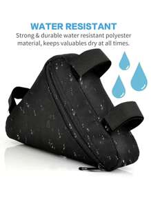 自行车防水三角包，适用于前管车架、车把等多种用途，山地车骑行包，三角袋，车架固定器，自行车配件，骑行水袋背包，适用于骑行、健身、户外运动，防水轻便，大容量便携配件，男女儿童圣诞礼物，必备运动包，适用于运动、健身、锻炼，旅行包，度假包，男女通用，旅行必备，耐用自行车车架骑行包 - 黑色 - 查看 6