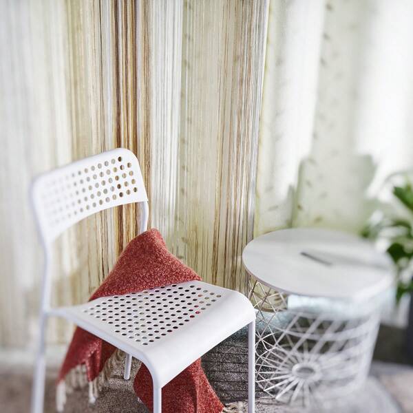 Cortina de corda de 300x250 cm, cortina para pendurar na parede. Decoração de janela. Cortina decorativa. Divisória de ambiente para casamento, café, restaurante, proteção contra moscas, 1 peça.