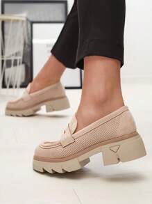 Mocassins ajourés sur une semelle pleine Ejina - Chaussures pour la Saint-Valentin - Beige - Voir 3