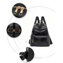 Women's Casual Stone Pattern Backpack, Soft Leather Large Capacity Travel Rucksack - Multicolor - View 7