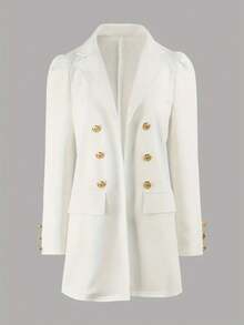 Conjunto de traje casual blanco ajustado para mujer regular - Blanco - Ver 5