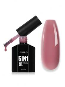 TOMICCA TOMICCA Gel constructor morado claro 5-en-1, 15ml 1 Pieza, Gel de esmalte de uñas que se seca rápido bajo luz UV/LED, Para extensión de uñas, refuerzo, decoración de arte de uñas y aplicación de rhinestones, Apropiado para puntas de uñas DIY en casa o como regalo