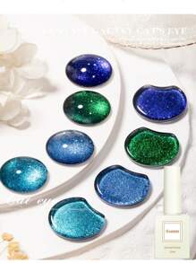 12Ml容量秋冬热销4色系列梦幻银河水晶猫眼指甲油胶2024新款流行闪光法式猫眼美甲沙龙带UV指甲灯修复适合居家女士 - 彩色 - 查看 3