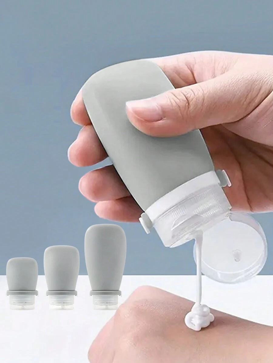 1硅胶储存瓶旅行套装洗发水化妆品乳液分装瓶硅胶分瓶带防漏30ml、60ml、90ml三种规格