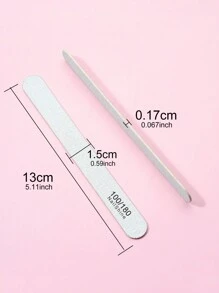 NailShine 50片装木质砂纸指甲锉 100/180目 专业美甲抛光块 灰色船形双面木质抛光块 指甲护理用品 13厘米，指甲用品，指甲工具，美甲工具，返校季，指甲，美甲工具（适用于假指甲） - 灰色 - 查看 4