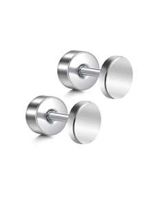 AVYRING 1 对圆点耳钉男士仿量表耳环防过敏耳环耳洞不锈钢耳环螺丝平背耳环圆形耳钉女士男士 - 彩色 - 查看 19