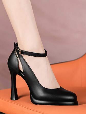 2024 New Fashion Waterproof Platform Super High Heel Low Vamp Pumps, Black & White, Silver & Gold Color Block, Pointed Toe Chunky Heel, Elegant For Party