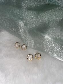 BRILLIANT EARRINGS WITH STONES - Vàng - Xem 2
